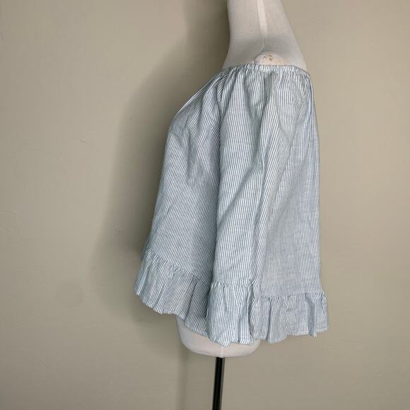 Sanctuary Narrow Blue Stripe Linen Top Sz Small - Picture 3 of 8